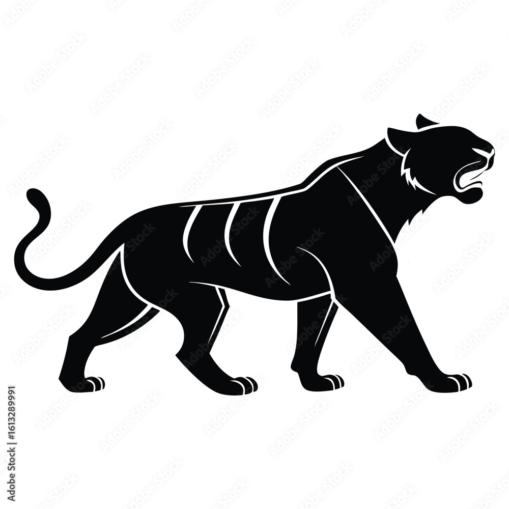 Obraz premium Fierce Roaring Tiger Head Vector Illustration