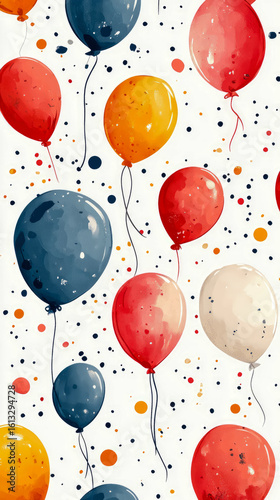 Celebration of joy with balloons: Colorful floating happiness for party decoration, print, poster