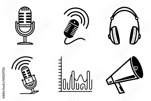 Collection of Audio and Sound Icons.