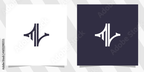 letter ml lm logo design