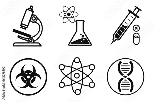 Scientific Research and Medical Icons Collection.