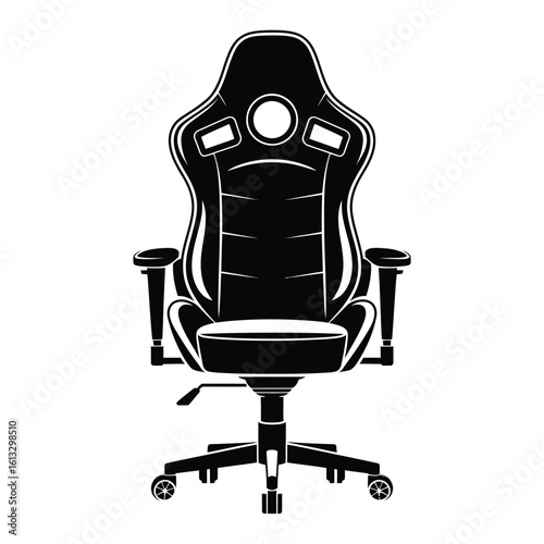 Black and White Gaming Chair Illustration for Esports and Streaming