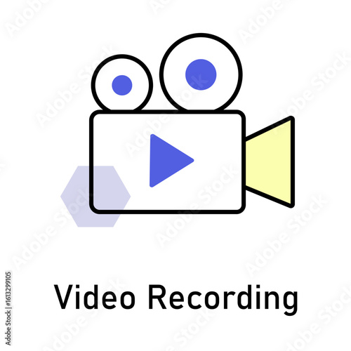 Video and Media Icon – Camera, Play Button, Recording, Film, Stream, Clip, Video Content, Digital Media, Movie, Online