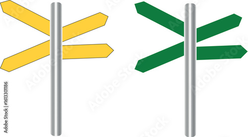 Directional signs pointing multiple directions indicate choices and decisions, great for business