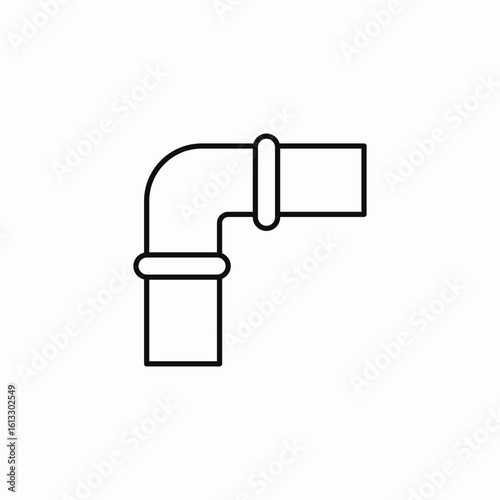 elbow pipe fitting icon sign vector