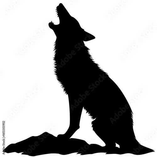 coyote howling silhouette