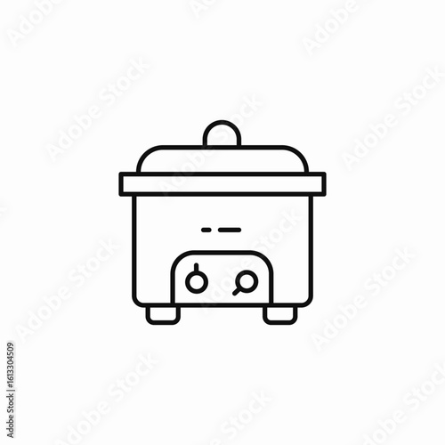 slow cooker pot icon sign vector