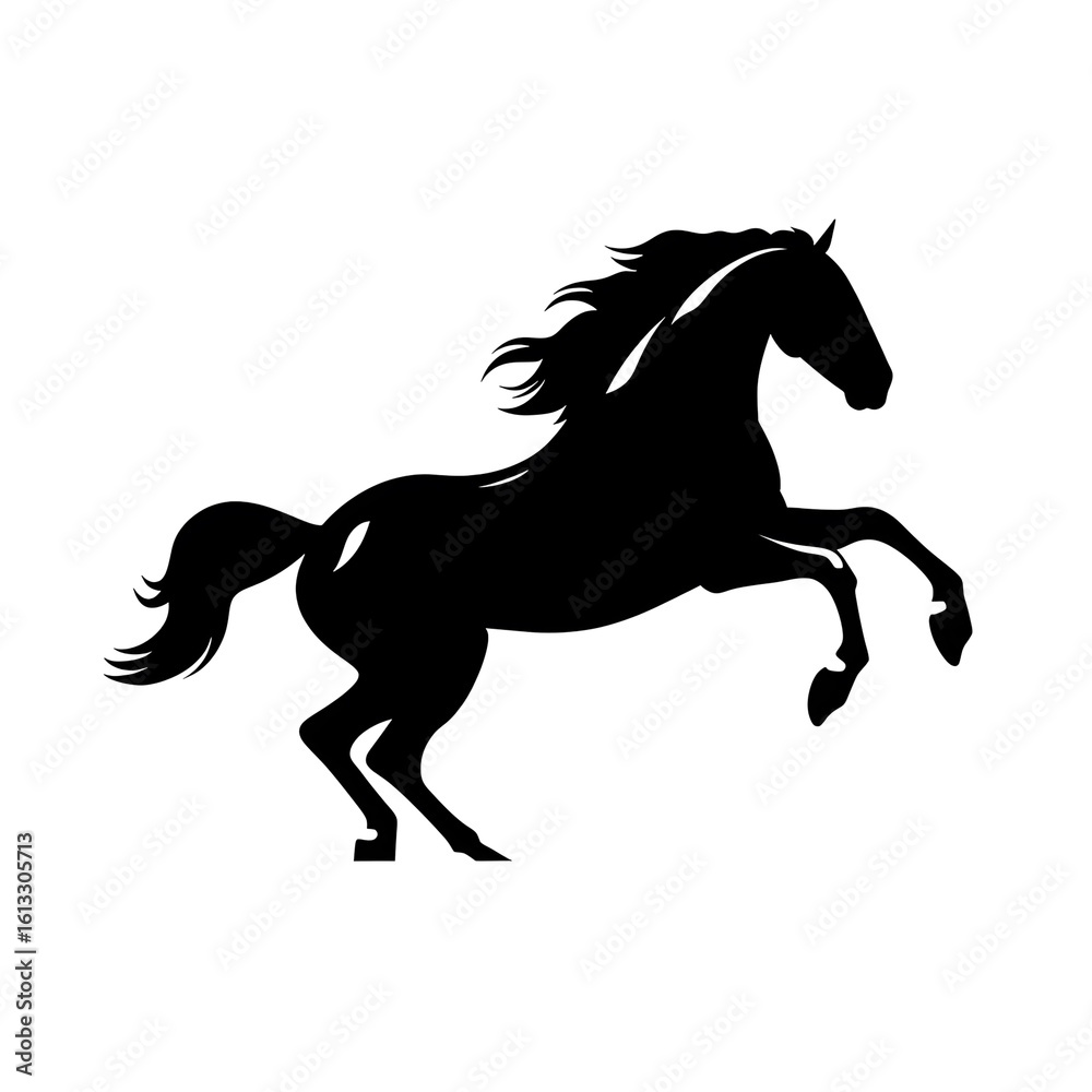 Obraz premium horse rearing silhouette