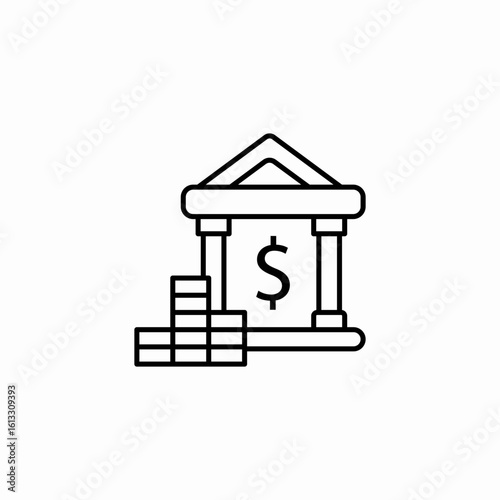 bank money stack icon sign vector
