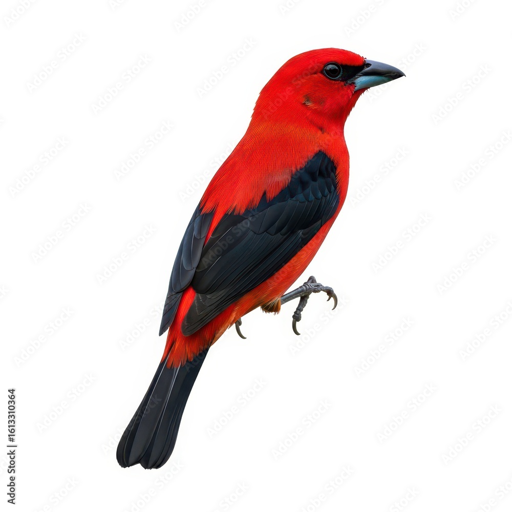 Fototapeta premium Scarlet tanager male with brilliant red body