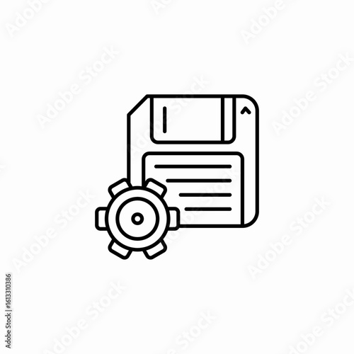 floppy disk settings icon sign vector