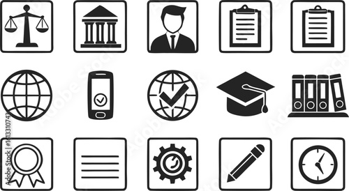 Business and education icons government person