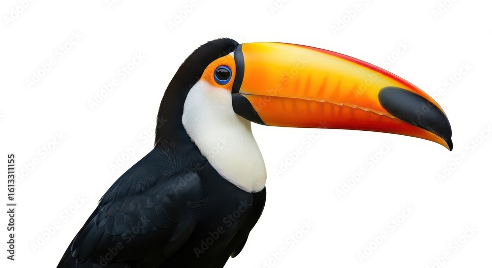 Fototapeta premium Toco Toucan with Oversized Yellow and Orange Beak – Colorful Tropical Bird in Nature