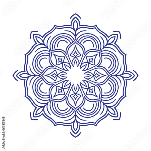 Elegant black mandala icon design with intricate details
