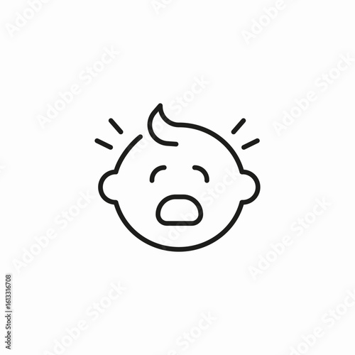 crying baby face icon sign vector