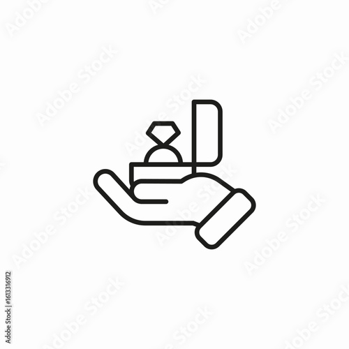 engagement ring hand icon sign vector