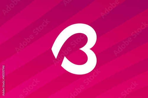 Letter B with heart logo icon design template elements