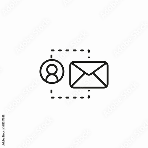 user mail connection icon sign vector