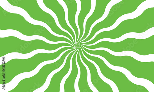 Hypnotic Green and White Swirl Pattern Radiating from Center Point Creating a Dizzying Effect