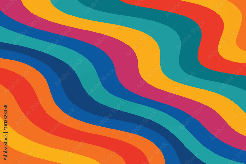 Obraz premium Colorful and Abstract Wavy Patterns Modern and Retro Designs