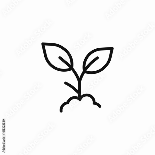 sprout plant growth icon sign vector