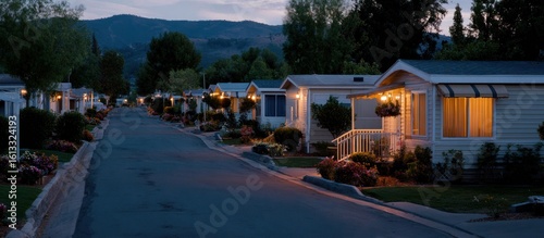Serene Twilight in a Mobile Home Park