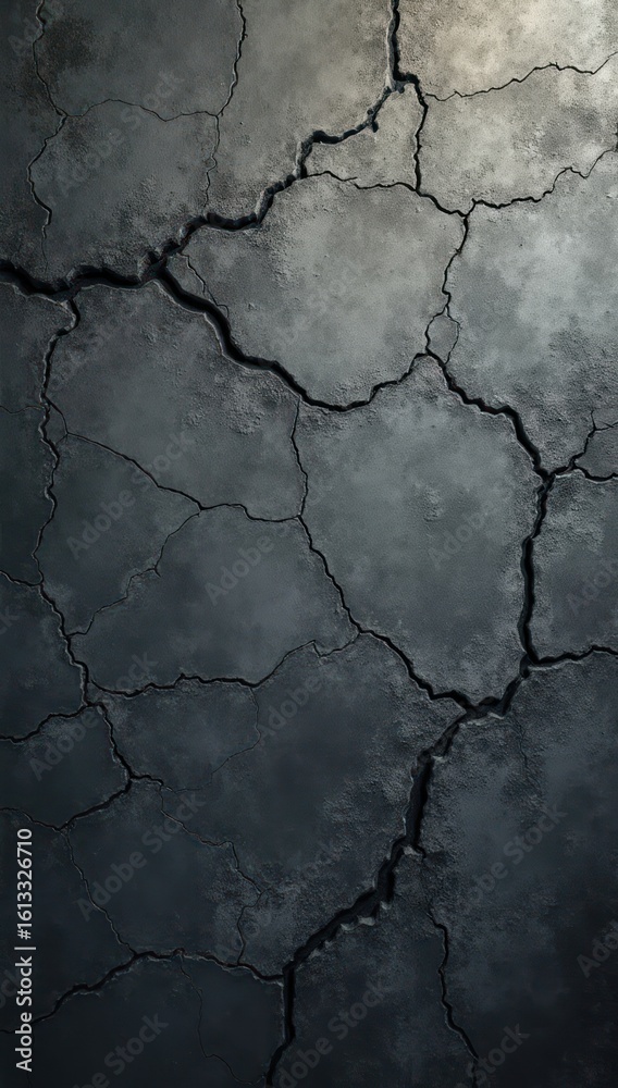 Obraz premium Background, texture. Cracked old concrete with cracks. AI generative.