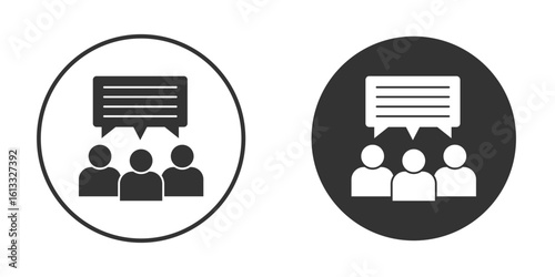 Public opinion icon vector graphics in trendy flat design.