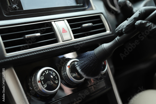staff is cleaningCar air conditioner  at  car care shop