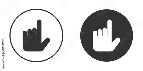 Pointing hand icon vector graphics in trendy flat design.