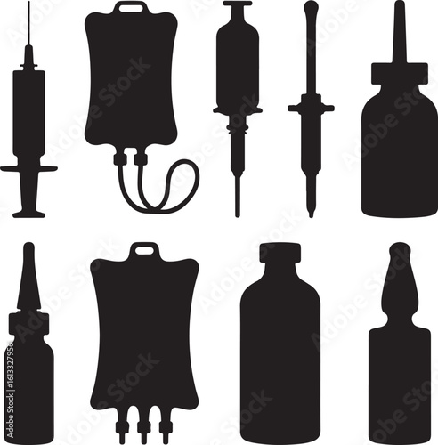 Medical instruments and containers syringe dropper