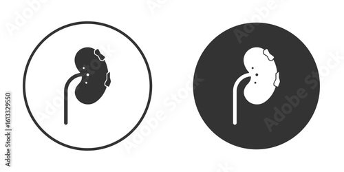 Kidney disease icon vector graphics in trendy flat design.