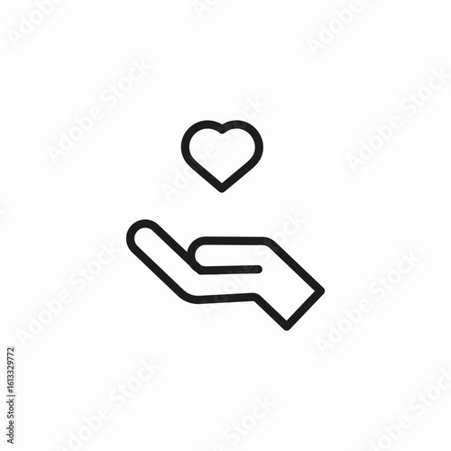 hand holding heart  icon sign vector