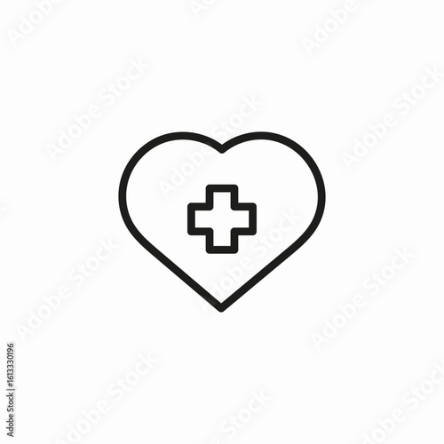heart medical cross icon sign vector