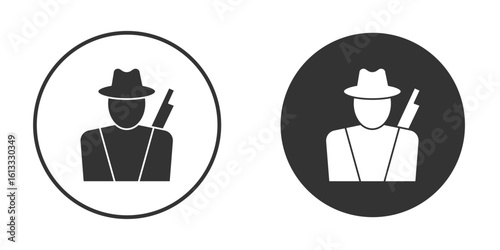 Hunter icon vector graphics in trendy flat design.