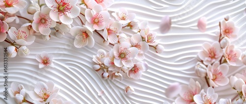 Flower background modern with cherry blossoms. Template for Mother's Day card. Wedding elements. Pink floral icons.