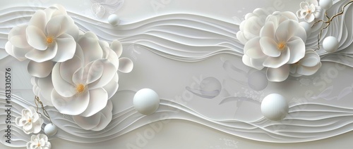 Flower background modern with cherry blossoms. Template for Mother's Day card. Wedding elements. Pink floral icons.