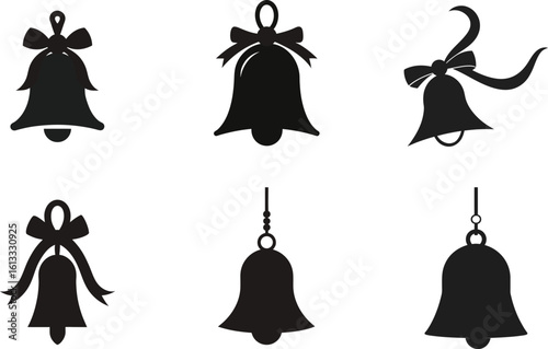 Christmas bell silhouette vector illustration here white color is the transparent, background color
