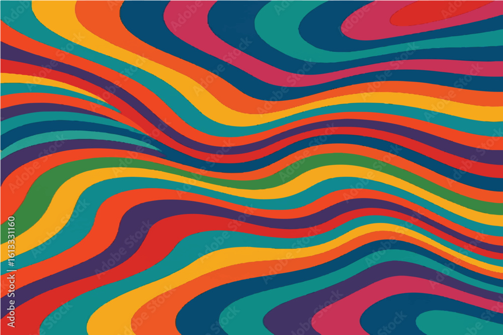 Obraz premium Colorful and Abstract Wavy Patterns Modern and Retro Designs