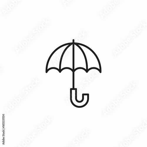 umbrella rain protection icon sign vector