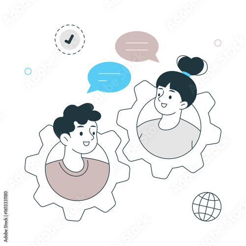Distributed Team Vector illustration. EPS 10 File