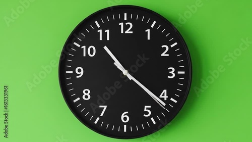 Clock Timelapse Greenscreen Alpha Loop. Fast movement of clock hands motion . Time Passing Fast. 