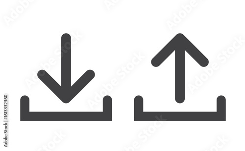 Simple upload and download icon design. User interface design. Vector illustration.