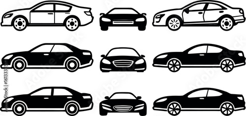 Modern Car Silhouettes Pack Urban Transport