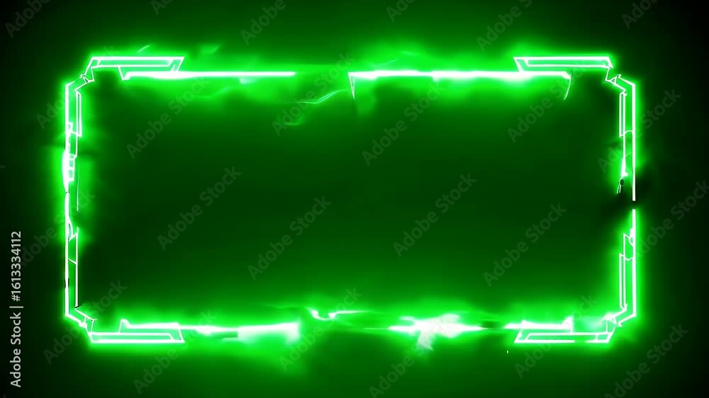 Stand out sleek techno aesthetics fluorescent lime wireframe frame pulses against deep black endlessly looping ultra HD to service esports broadcasts electronic music backdrops cutting edge product