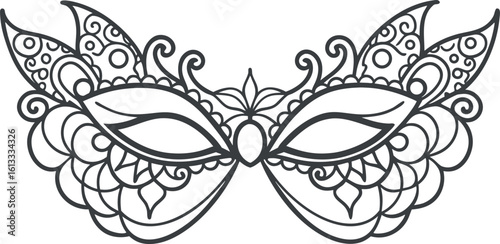 Beautiful Mardi Gras Mask Carnival Celebration Vector
