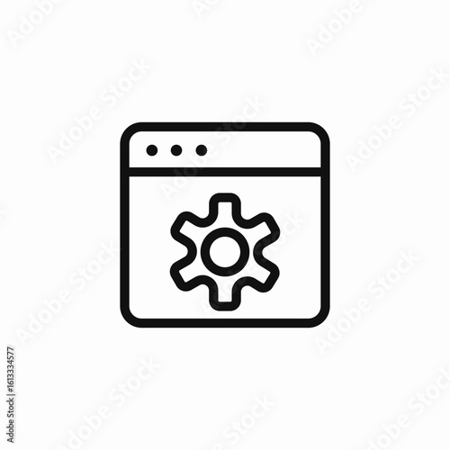 browser settings gear icon sign vector