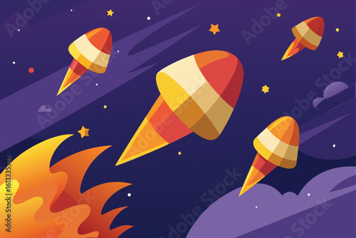 space rocket in space