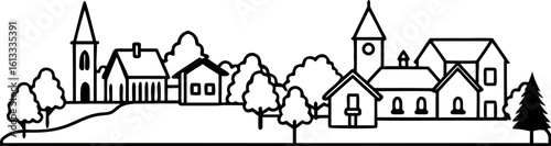 Old Historic Town Silhouette Skyline Vector