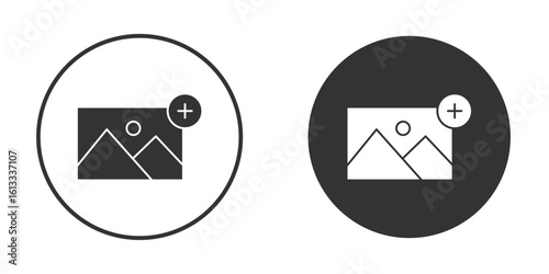 Add photos icon vector graphics in trendy flat design.